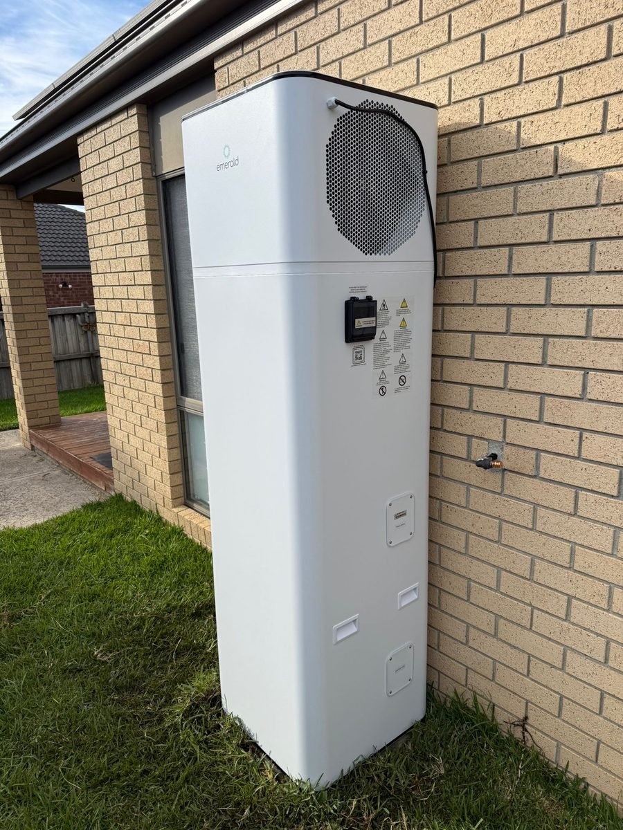 Installed heat pump hot water system