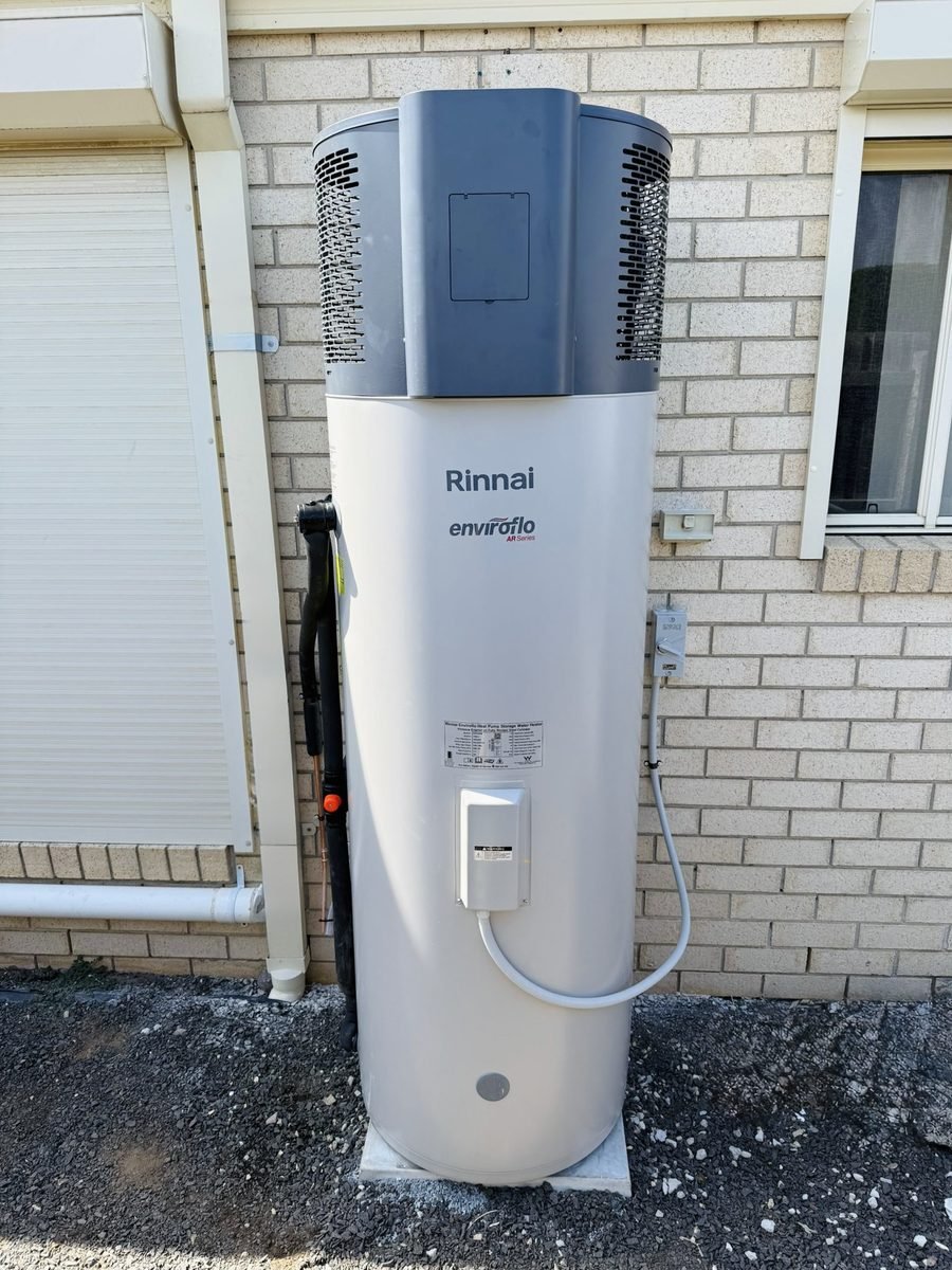 Installed heat pump hot water system