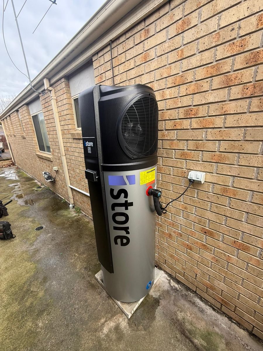 Installed heat pump hot water system