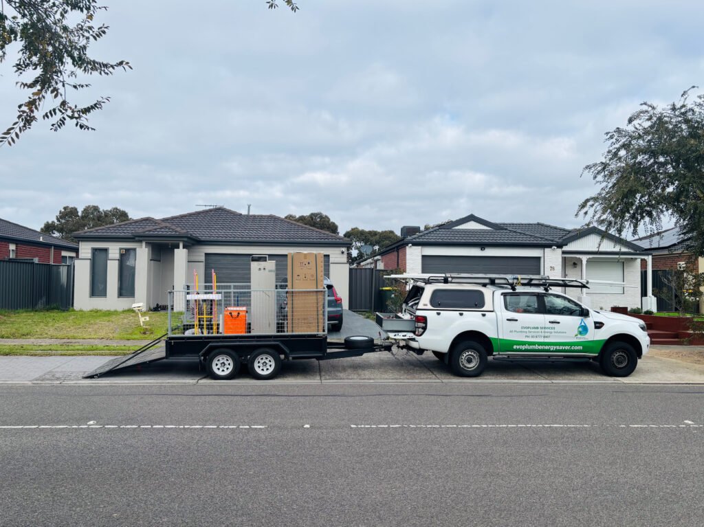 EvoPlumb heat pump hot water installation in Melbourne